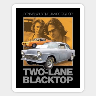 Two Lane Blacktop T-Shirt - Cult Car Movie Fan Art T-Shirt Magnet
